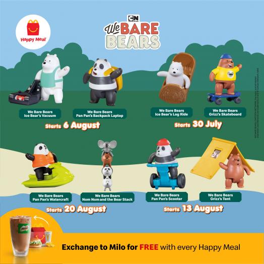 Mcdonald S Happy Meal Free We Bare Bears Toys