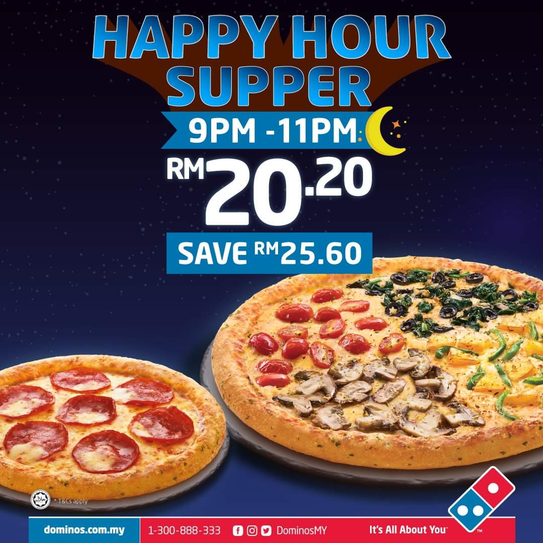 Dominos Pizza Regular Pizza + Personal Pizza from only RM20.20