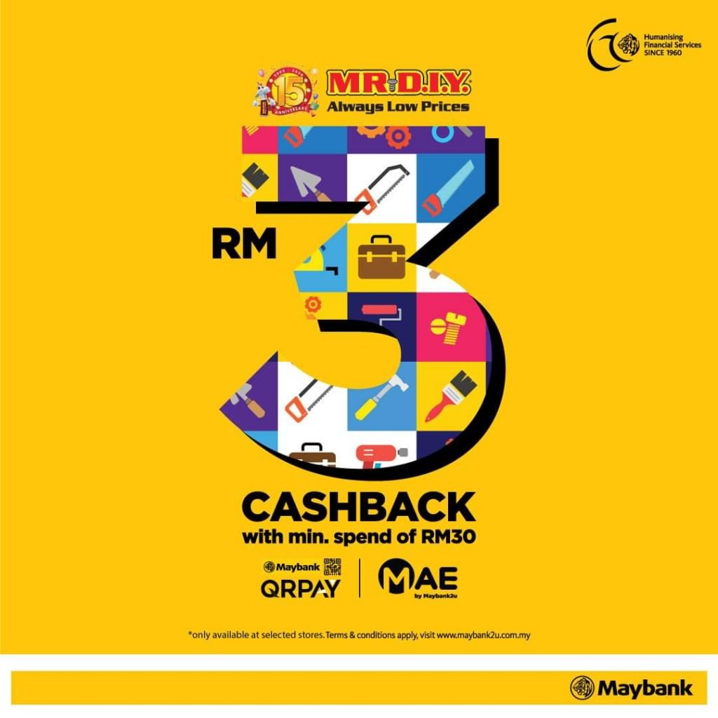 MR.DIY Free RM3 Cashback withMaybank QRPAY or MAE | LaptrinhX