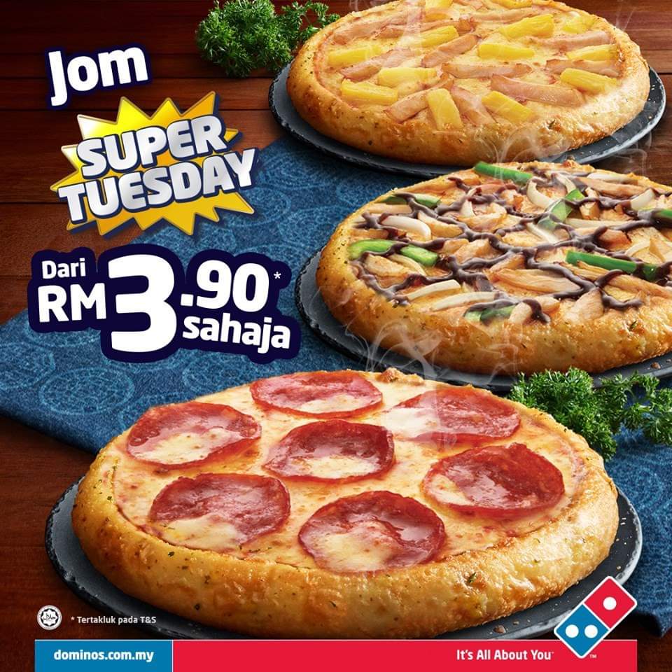 Domino's Super Tuesday Personal Pizza For Only RM3.90
