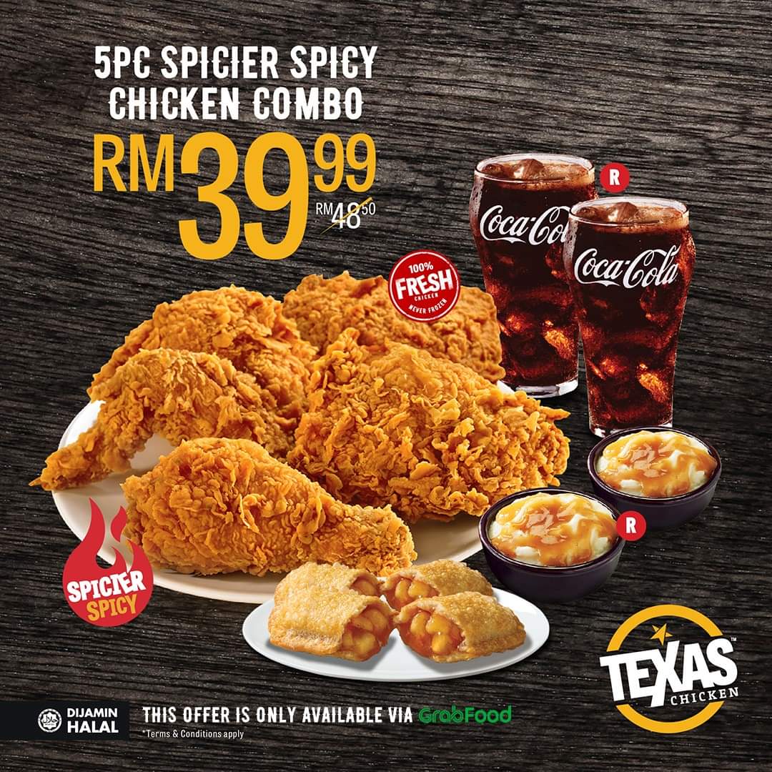 Texas Chicken 5PC SPICIER SPICY CHICKEN COMBO for only RM39.99 | LaptrinhX