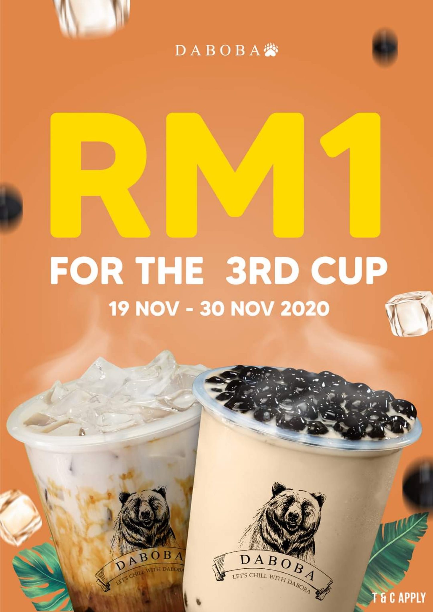 Daboba Buy any 2 drink and get RM1 for the 3rd cup promo | LaptrinhX