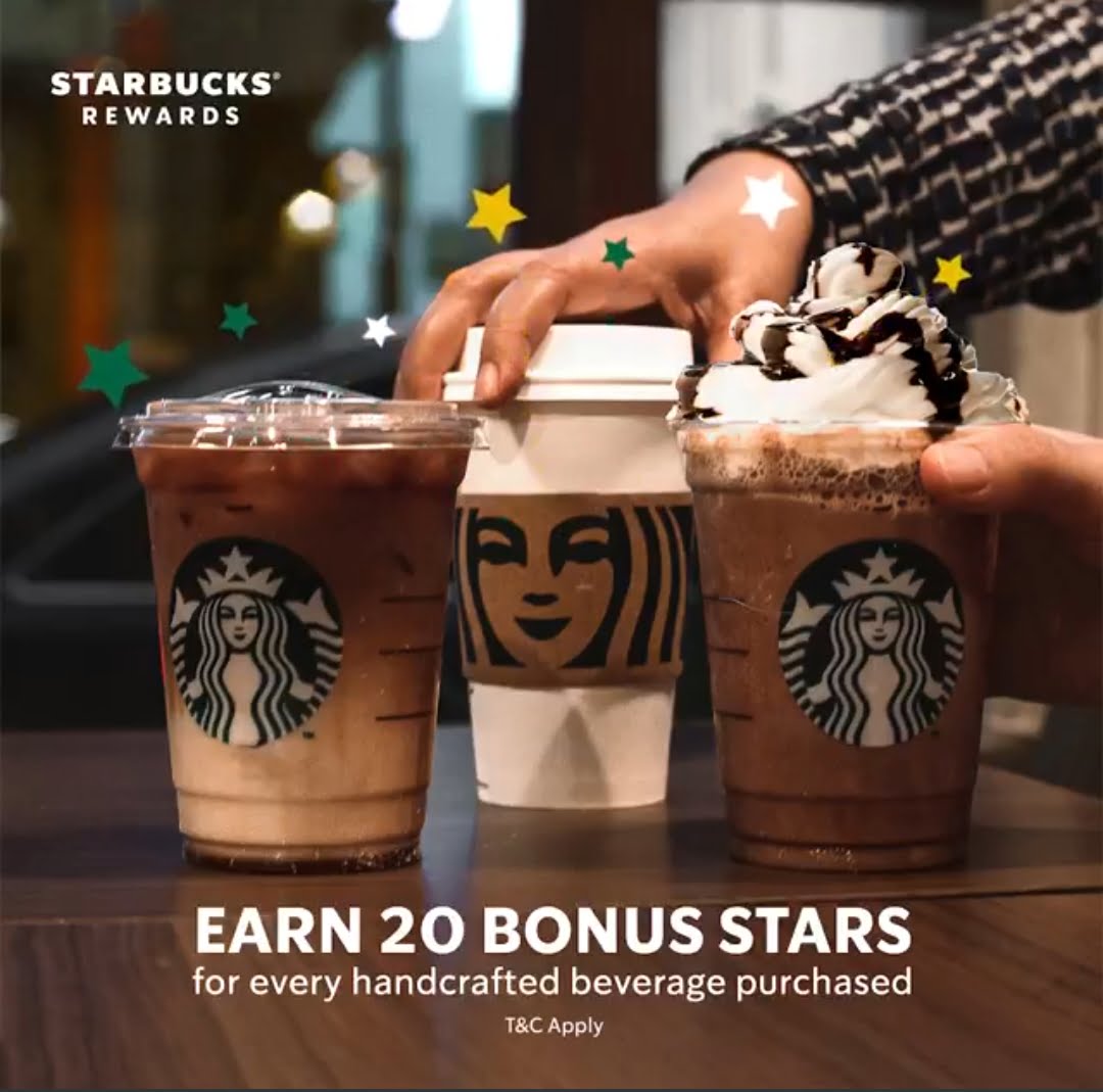 Starbucks 20 Bonus Stars Rewards