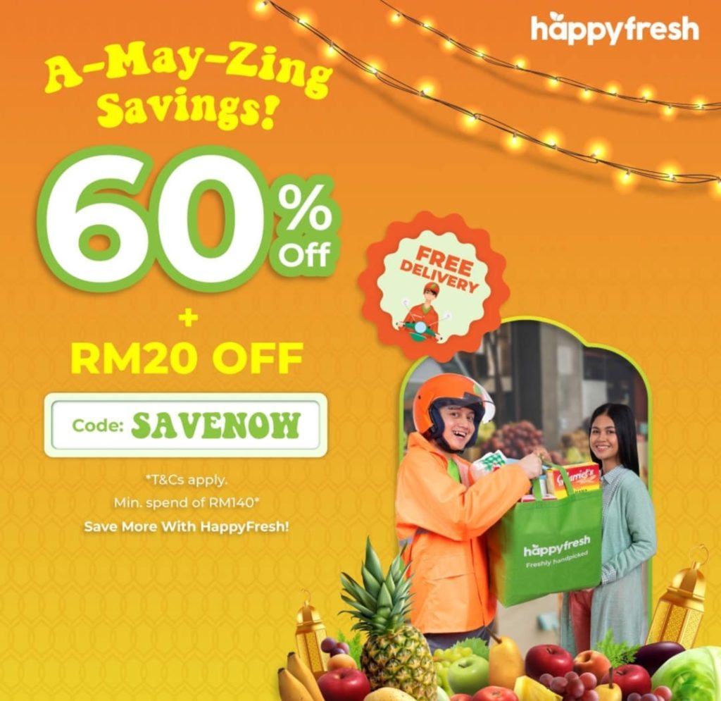HappyFresh Malaysia Offers 60 + RM 20 OFF May Promo Code