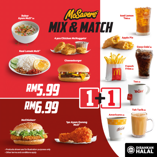 McSavers Mix Match For Just RM5.99