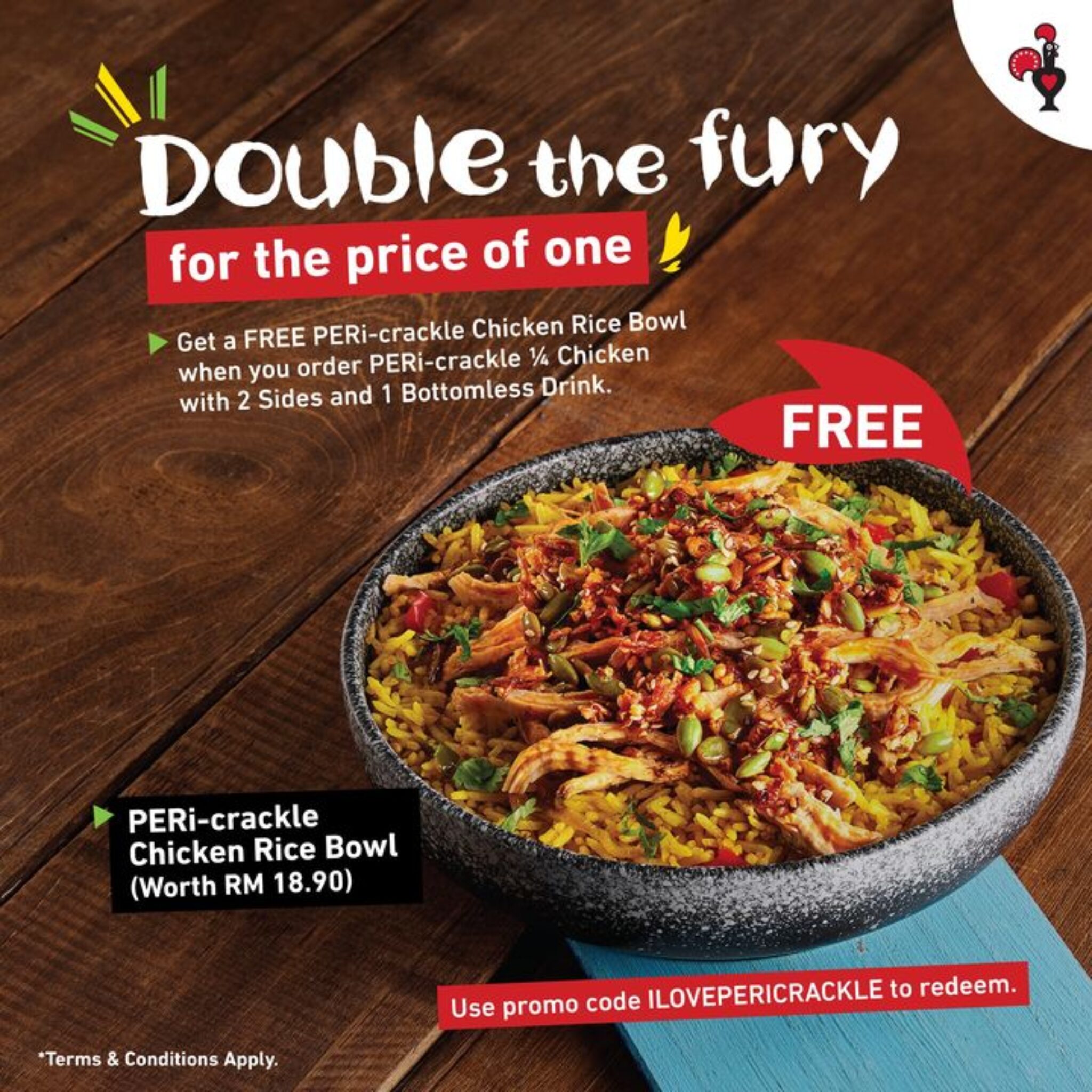 Nando's Special Offer – Free PERi-crackle Chicken Rice Bowl, January 2024