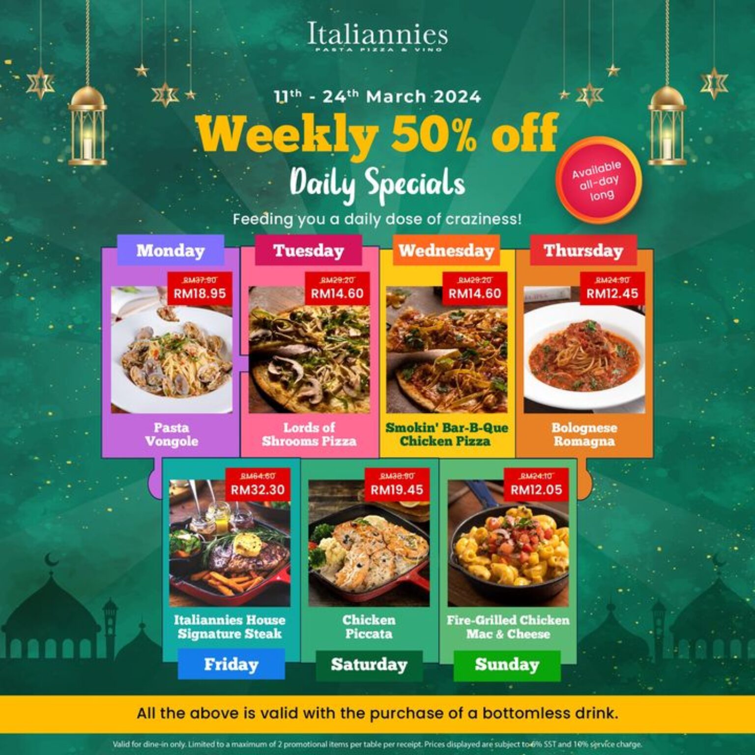 Italiannies Half Price Happiness Promotion 2024 Save 50 on Daily