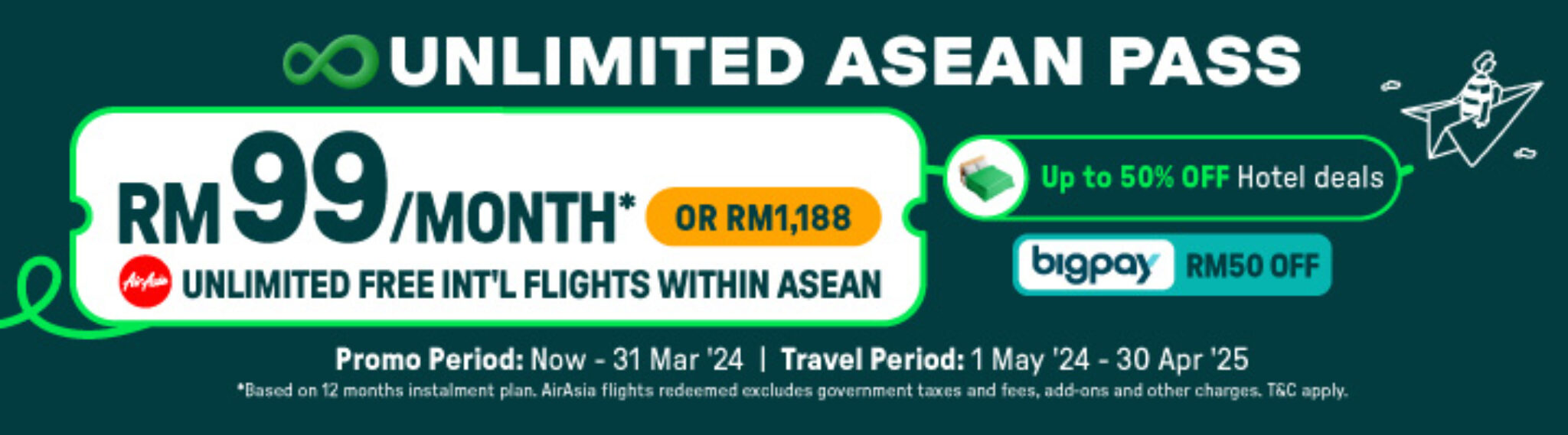 AirAsia UNLIMITED ASEAN PASS 2024 Save Big on Int'l Flights & Hotels