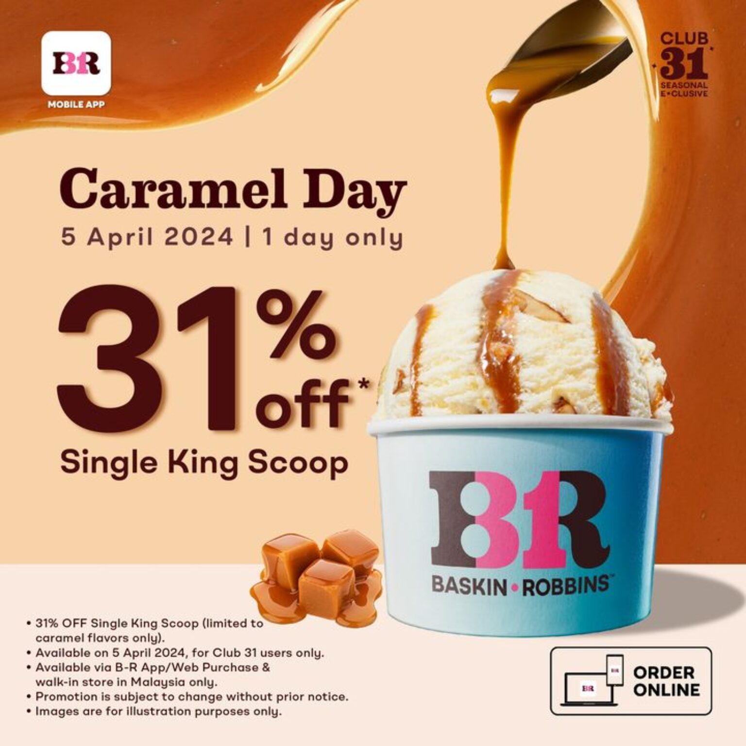 Baskin Robbins Caramel Day 5 April 2024 Event Enjoy 31 Off on