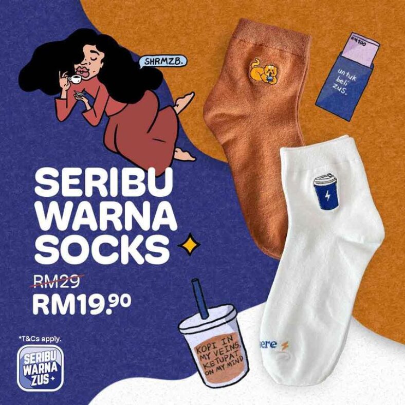 Zus Coffee: Seribu Warna Socks x ZUS Collab Promo - April-May 2024