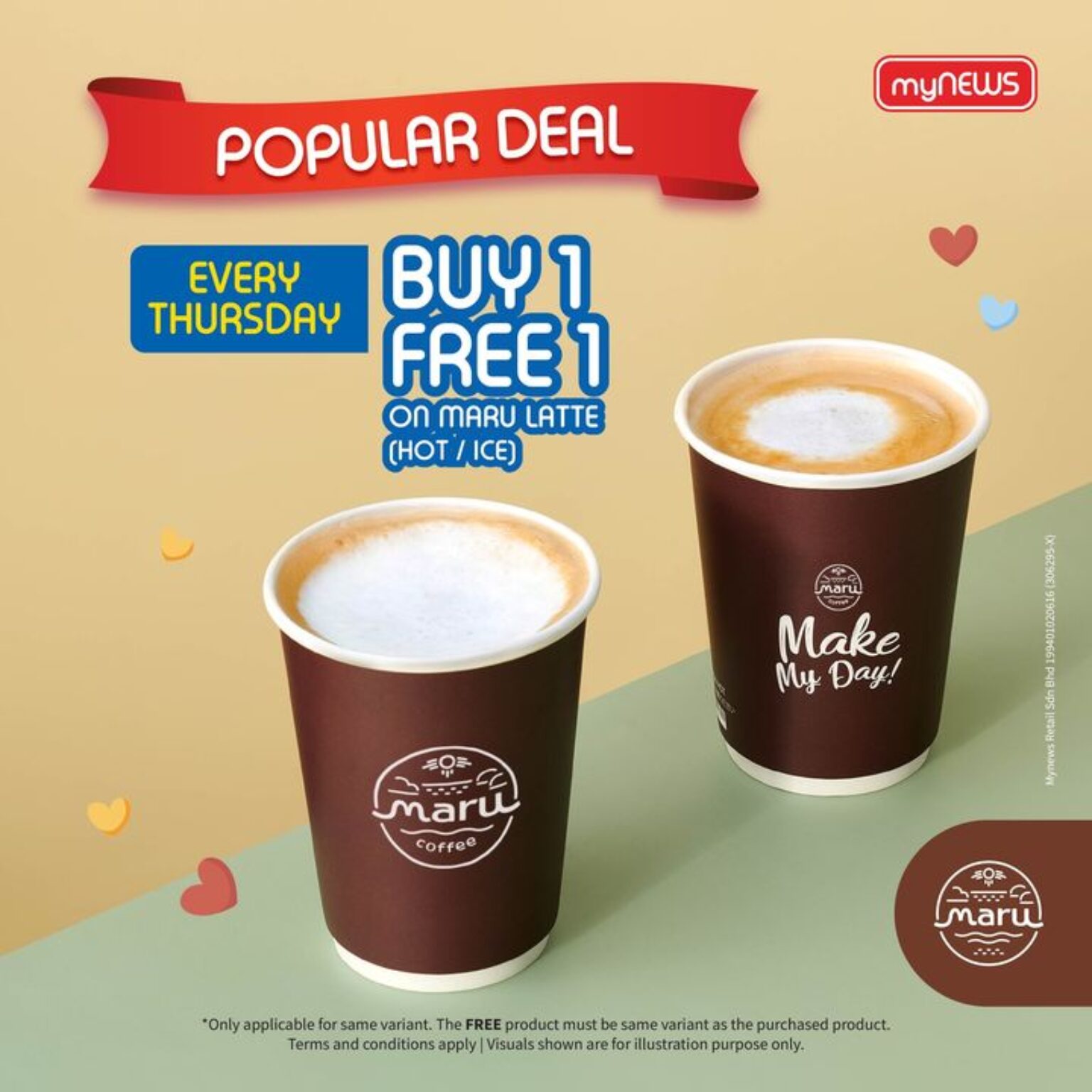 Mynews Maru Latte Buy 1 Free 1 Thursday Promo May 2024