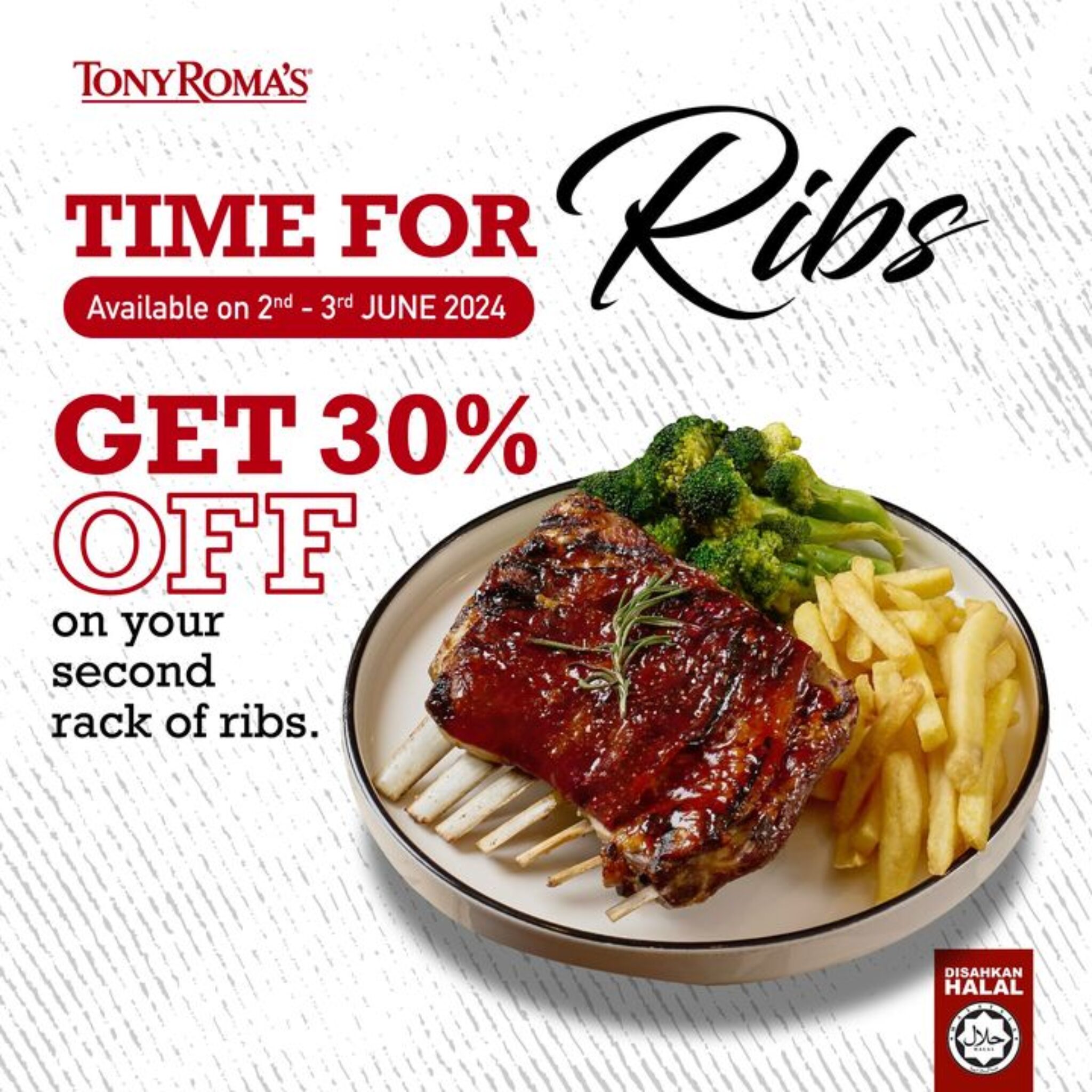 Tony Roma’s Malaysia: Enjoy 30% OFF on Your Second Rack of Ribs - June ...