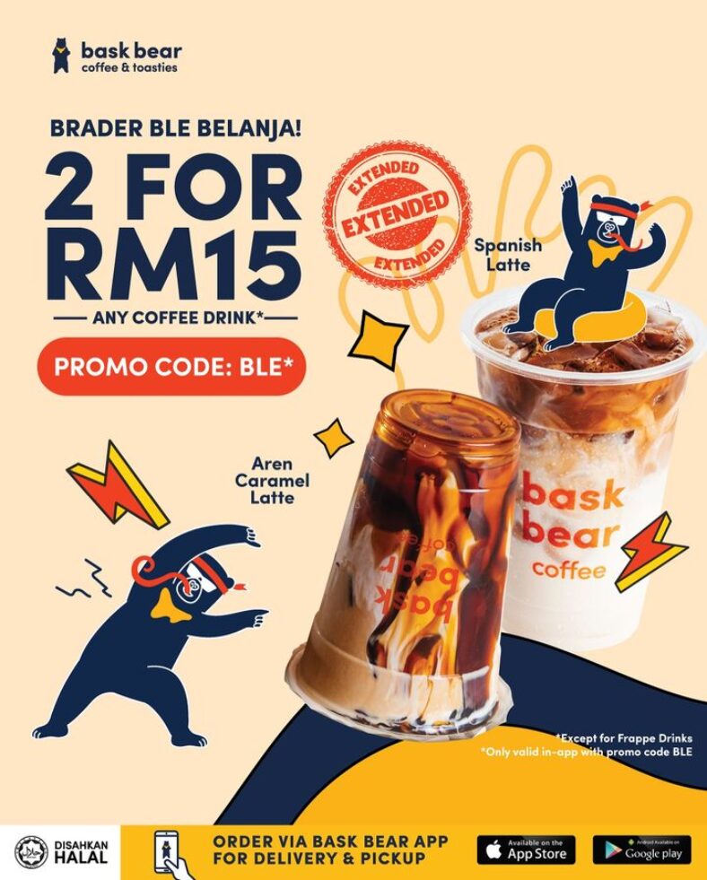 Bask Bear Coffee: Indulge in Your Favorite Brews! 2 for RM15 Promo ...