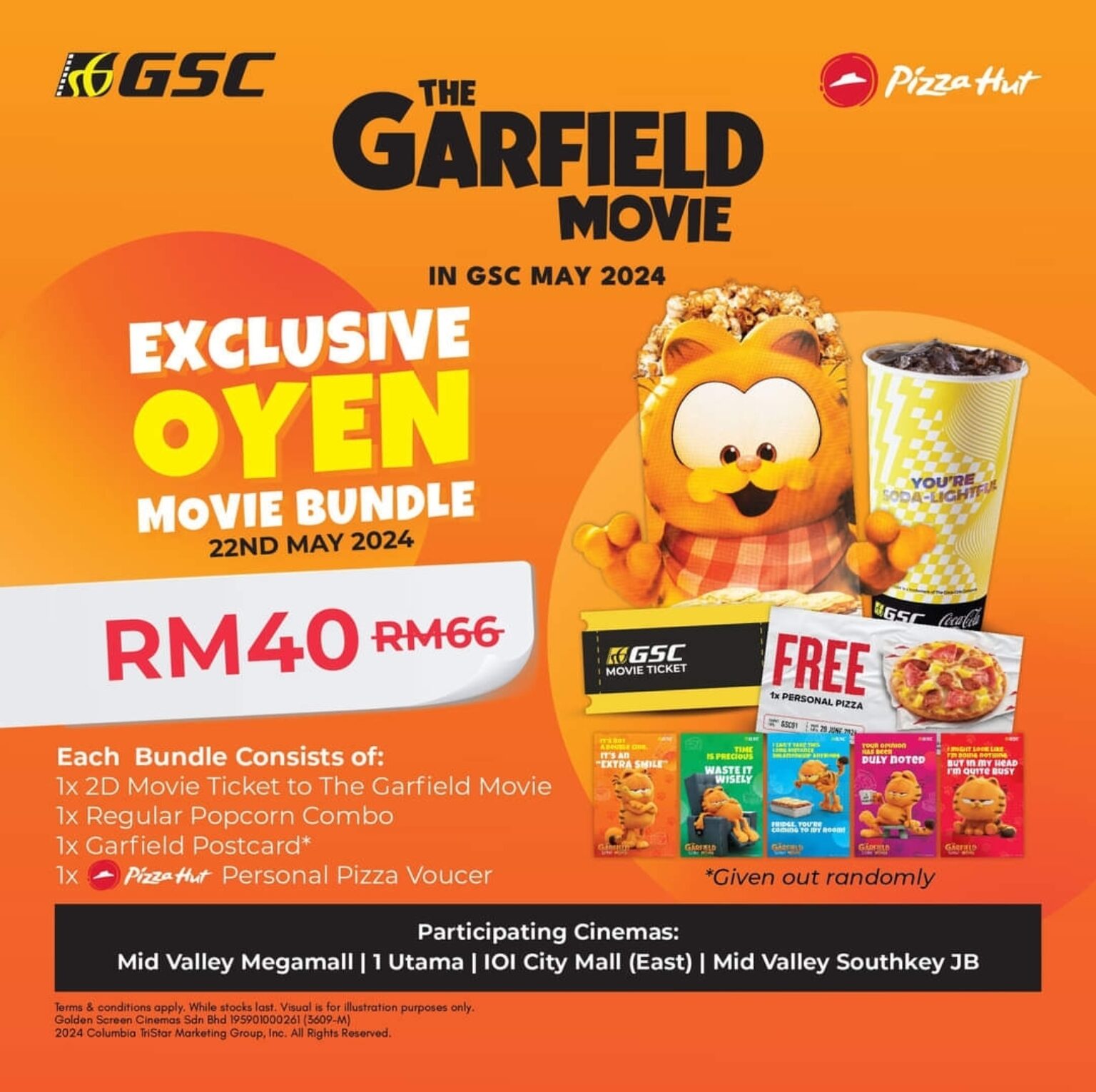 Golden Screen Cinemas - May 2024 Promotional Offer for The Garfield Movie