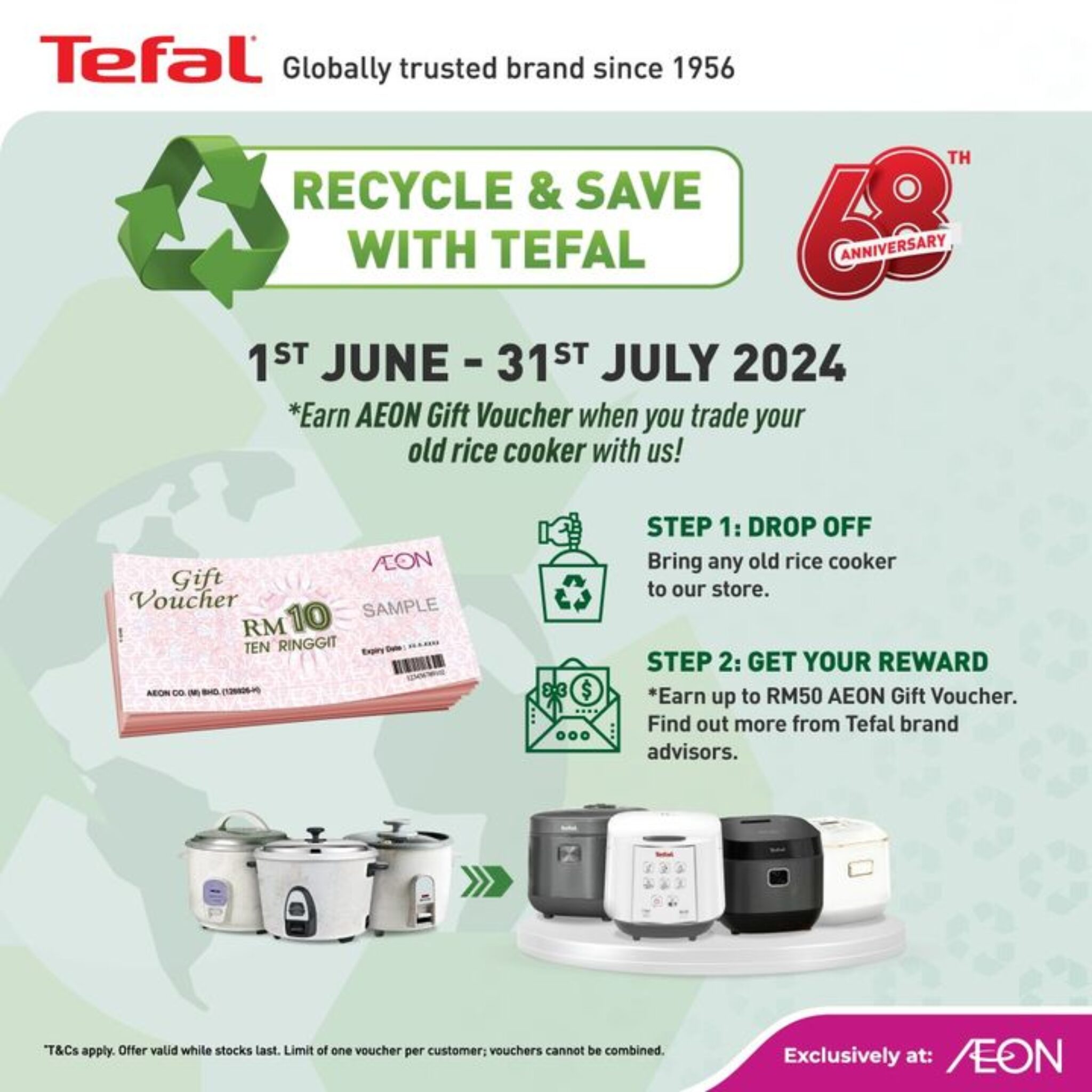 Recycle & Save with Tefal TradeIn Your Old Rice Cooker for AEON Gift