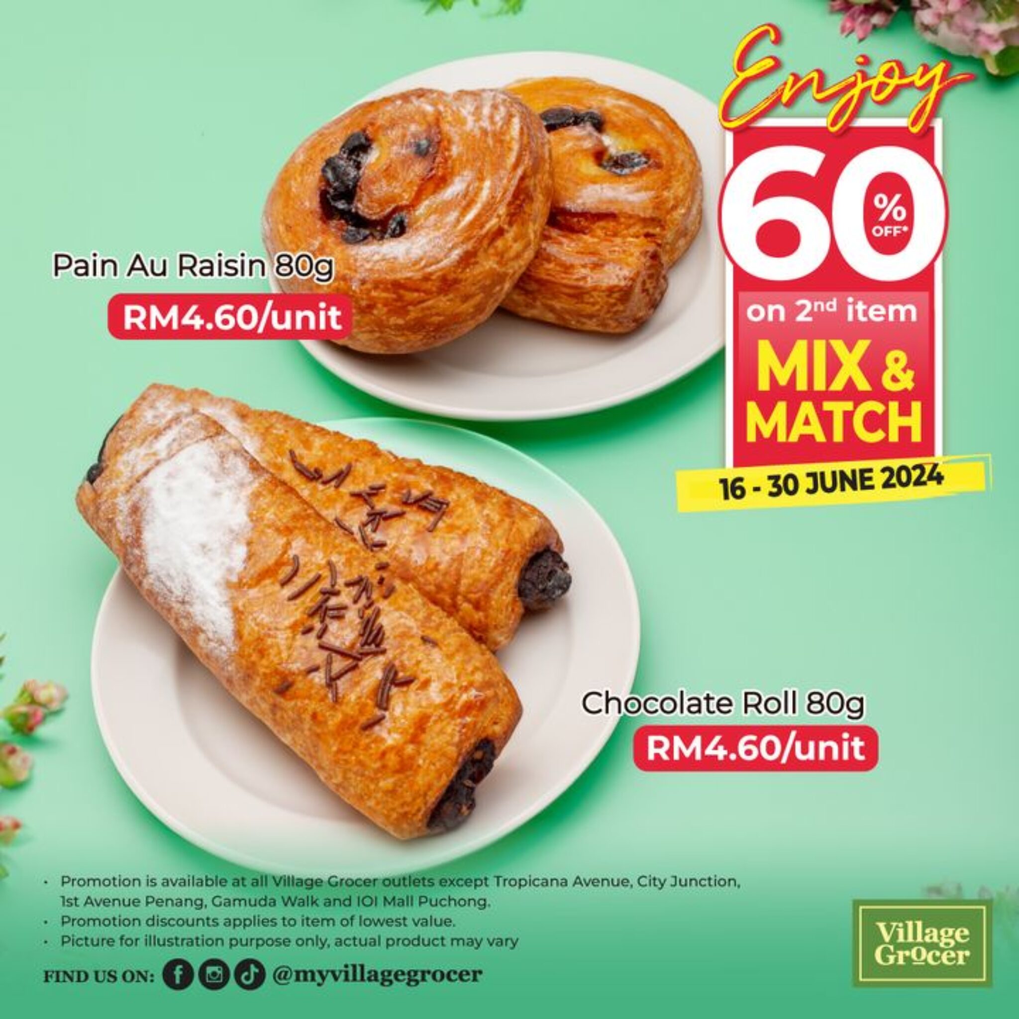 Bakery Delight: Enjoy 60% OFF on Your 2nd Item at Village Grocer!