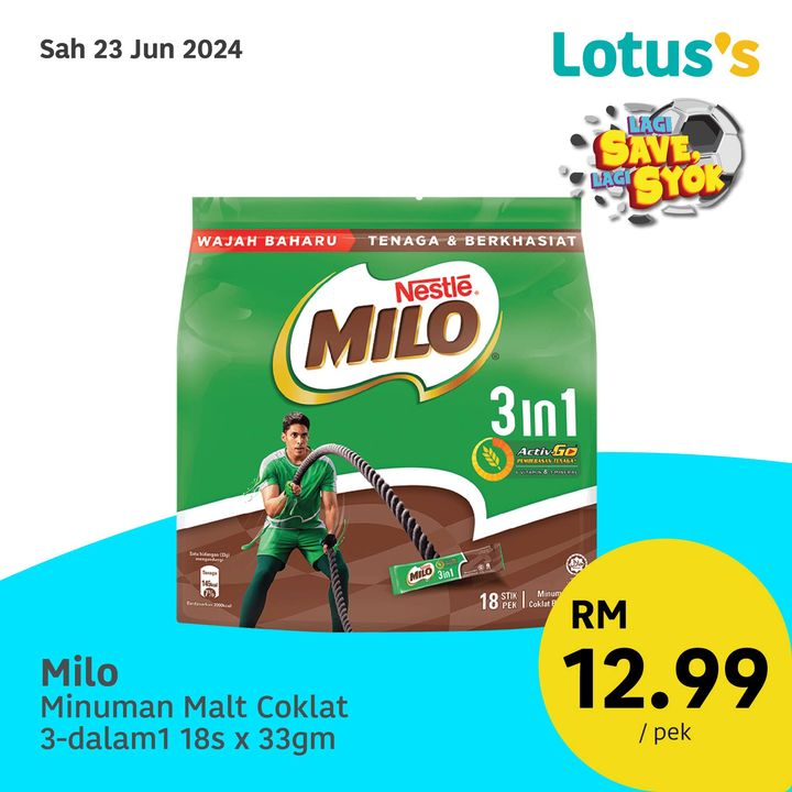 Nestlé Milo 3-in-1 Activ-Go - RM 12.99 per pack