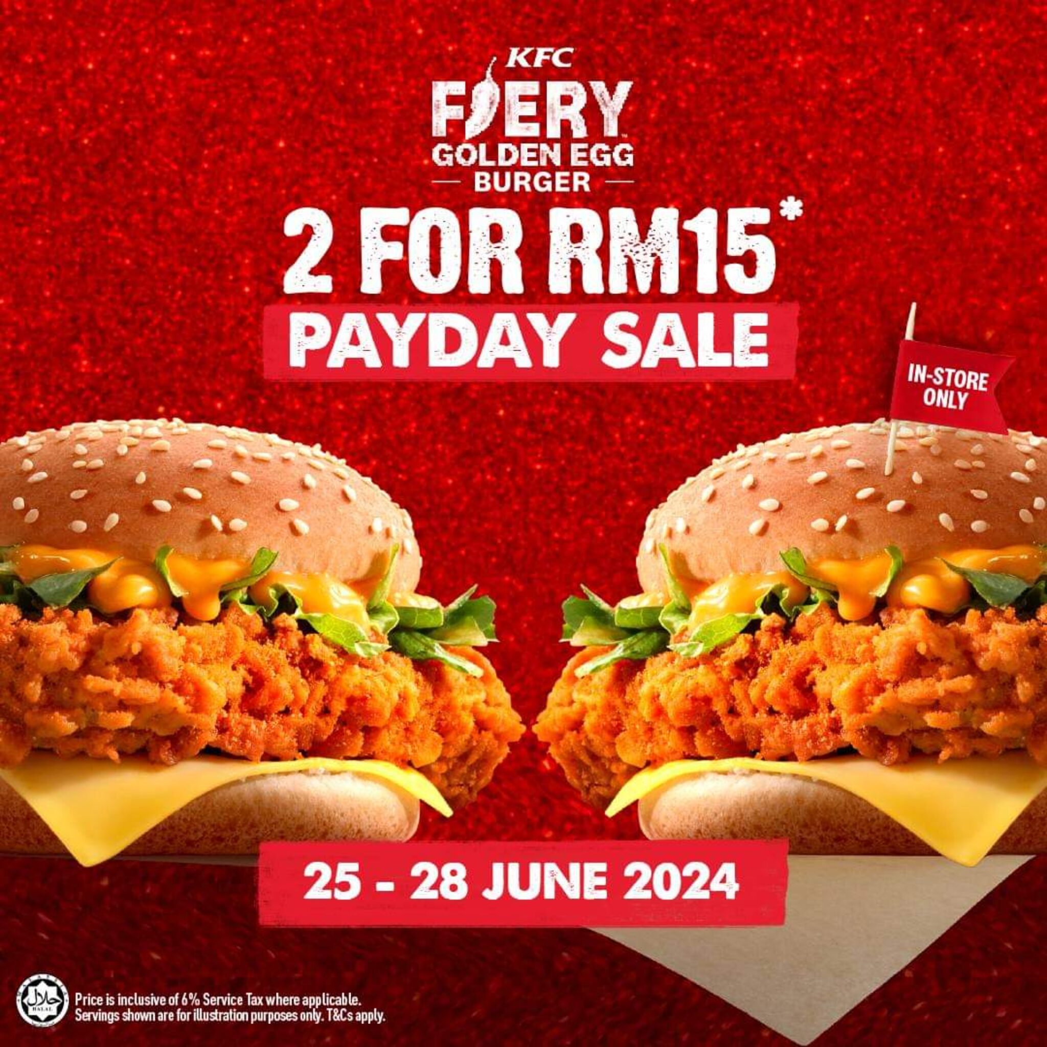 KFC Payday Sale: 2 Fiery Golden Egg Burgers for RM15! (25 - 28 June ...