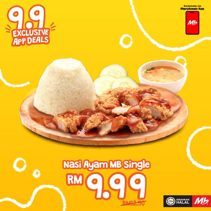 A plate of Nasi Ayam MB Single from Marrybrown