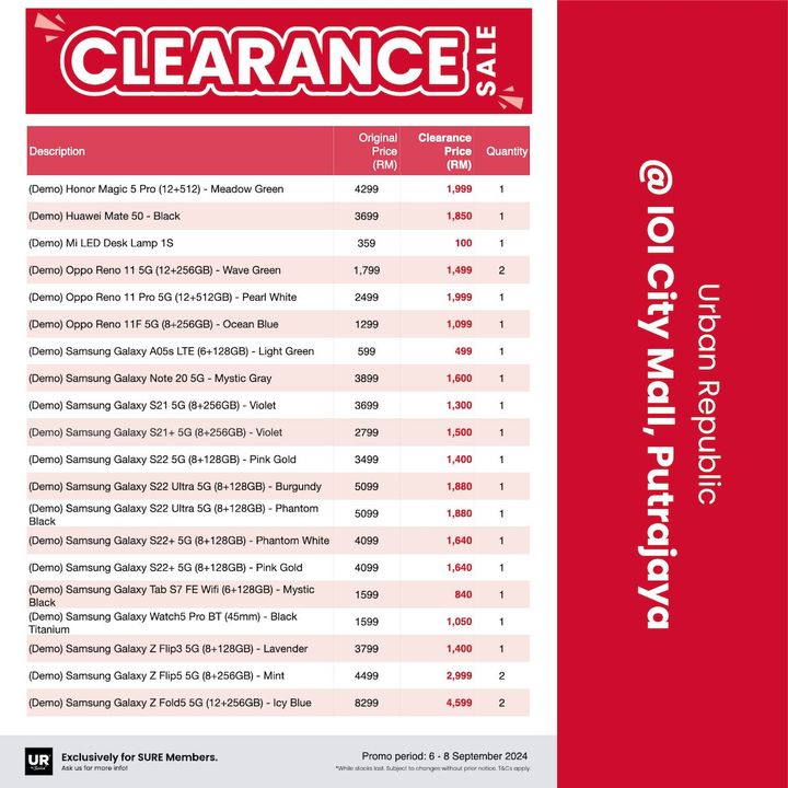 Urban Republic Clearance Sale - Outlet Promotion