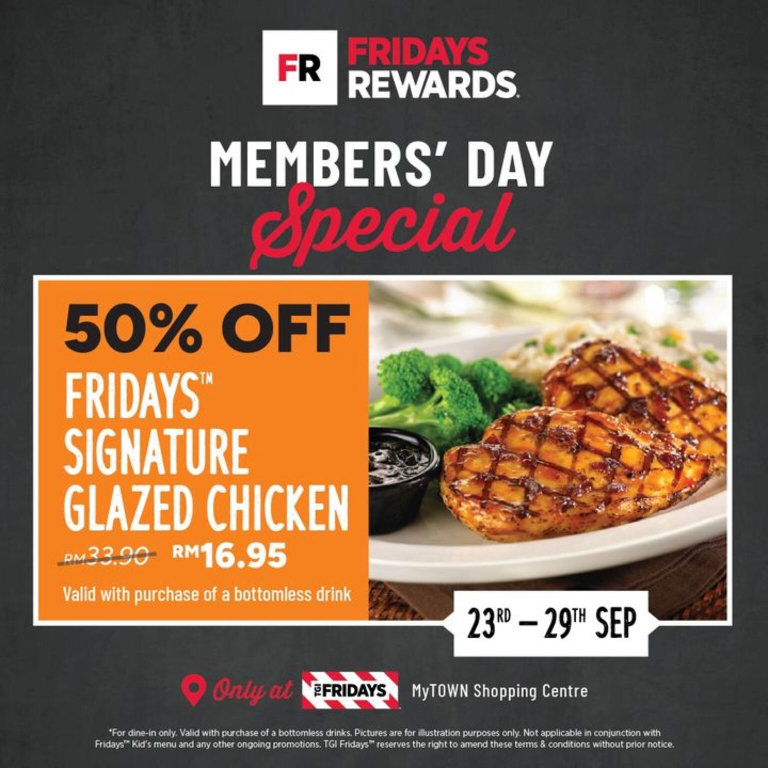 50% Off Signature Glazed Chicken at TGI Fridays! - MyTOWN Shopping