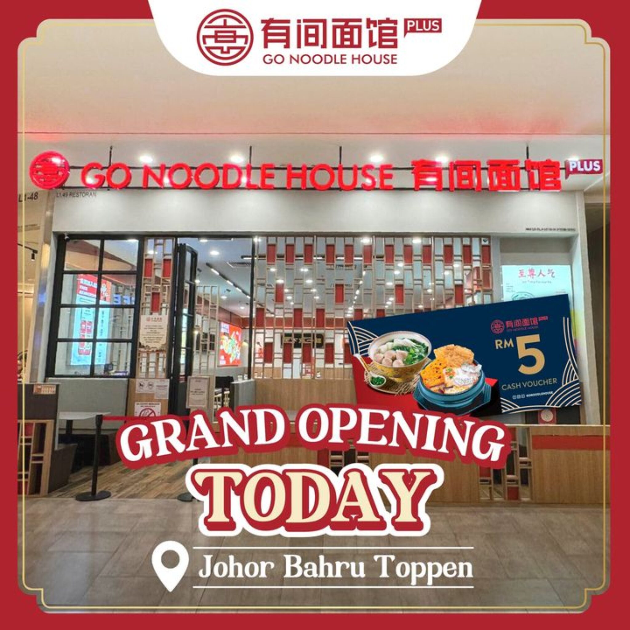 GO Noodle House Plus Opens in JB Toppen with a Delicious RM5 Cash