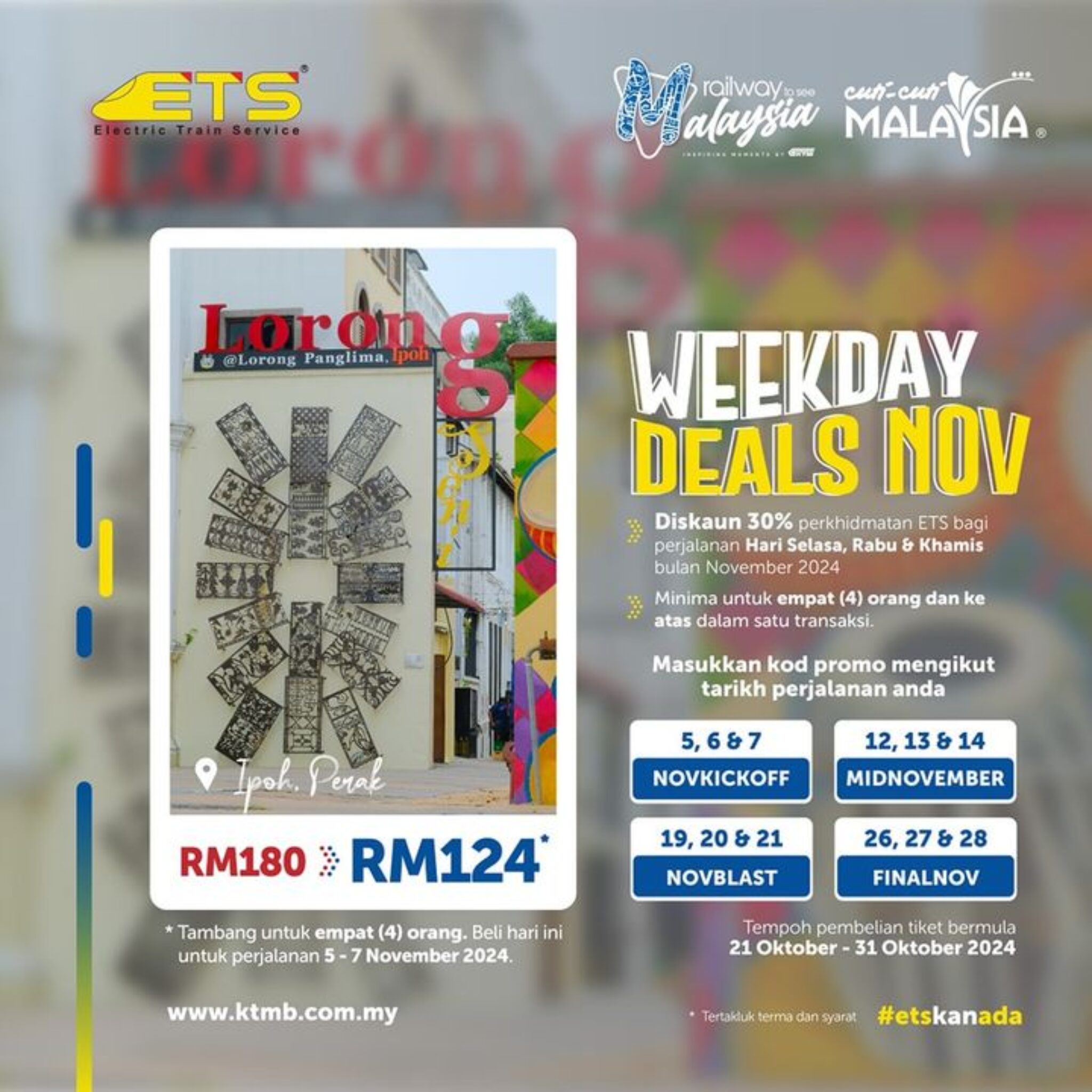 30 Off KL Sentral to Ipoh ETS Train Tickets November 2024 Flash Sale!