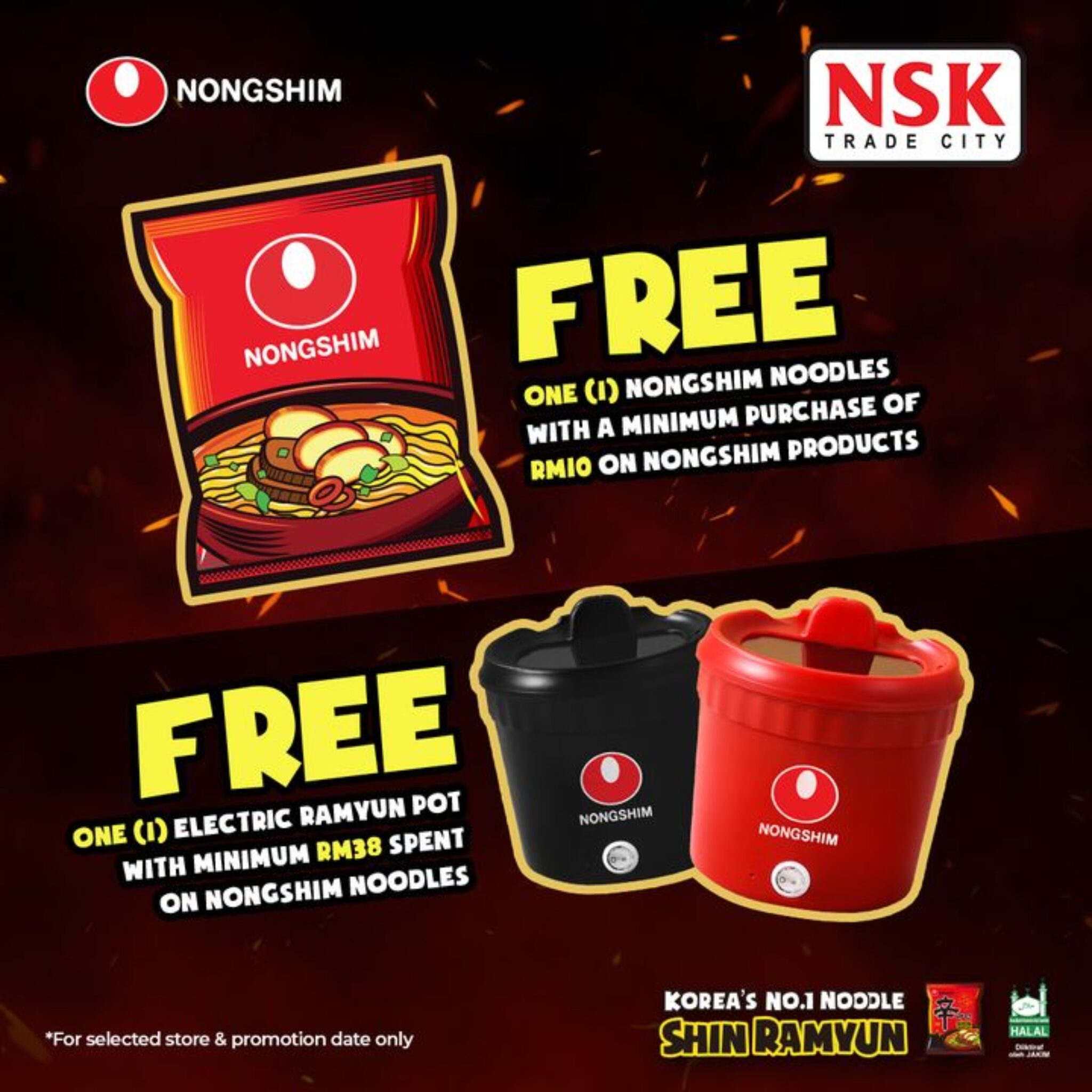NSK Trade City Score FREE Nongshim Noodles & a Ramyun Pot! October 2024