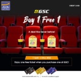 GSC Buy 1 Free 1 Movie Tickets with AEON Cards