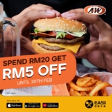 A&W get RM5 now with EASI百家外卖