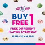 Baskin Robbins Buy 1 Free 1 Feb – Mar Promotions