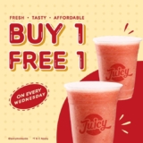 JUICY Buy 1 Free 1 Day on Every Wednesday