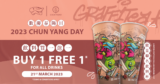 Chun Yang Tea 春陽茶事 Buy 1 Free 1 Promotion on 21 March 2023