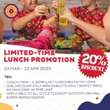 Seoul Garden adult buffet lunch Extra 20% Off Promotion