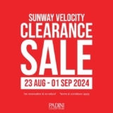 Unlock Unbeatable Fashion Deals at Padini Concept Store in Sunway Velocity – Clearance Sale (23 Aug – 1 Sep 2024)