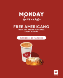 San Francisco Coffee FREE Americano with any pastry purchased every Monday