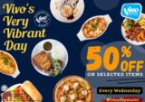 Vivo Pizza 50% Off on Selected Items on Every Wednesday Promotion
