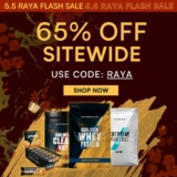MyProtein 5.5 Raya Flash Sale 2022 Extra 65% off sitewide