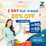 20% OFF on RM50 Tesco(Online) e-Voucher