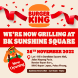 Burger King Sunshine Square Mall  FREE burgers and 5 Pcs Nuggets with Cheese Sauce Giveaway