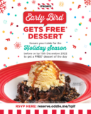 TGI Fridays Christmas Early Bird Special Promotion 2022