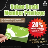 Sakae Sushi Members Free 20% Points rewards
