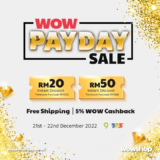 Wowshop December Payday Sale Up To RM50 Rebate