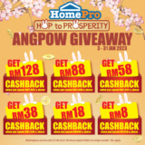 HomePro CNY 2023 Free up to RM128 Cashback Promotion
