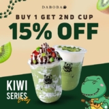 Daboba 25% Off for 2nd Cup of Kiwi Series Promotion