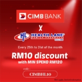 CIMB BANK X HEALTH LANE RM10 OFF DISCOUNT CODE
