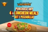 Me’nate Steak Hub FREE PIZZA with every purchase of 4 Luncheon menus