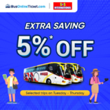 S&S International Bus Tickets Extra 5% Off at Bus Online Ticket