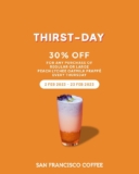 San Francisco Coffee 30% Off Thirst-Day Promotion