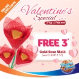 Famous Amos Valentine’s Day Free Gold Rose Stalk Promotion